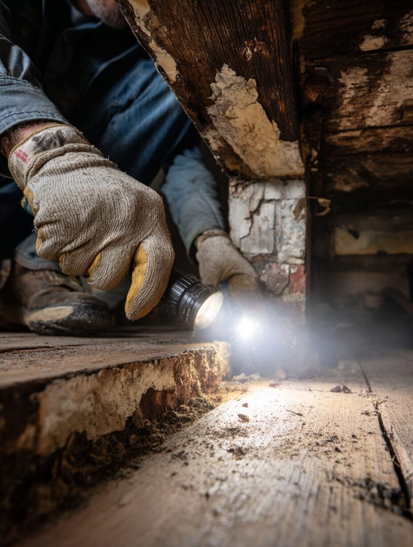Buyer Inspections Historic Homes: Hidden Hazards Revealed 3 Close up inspection